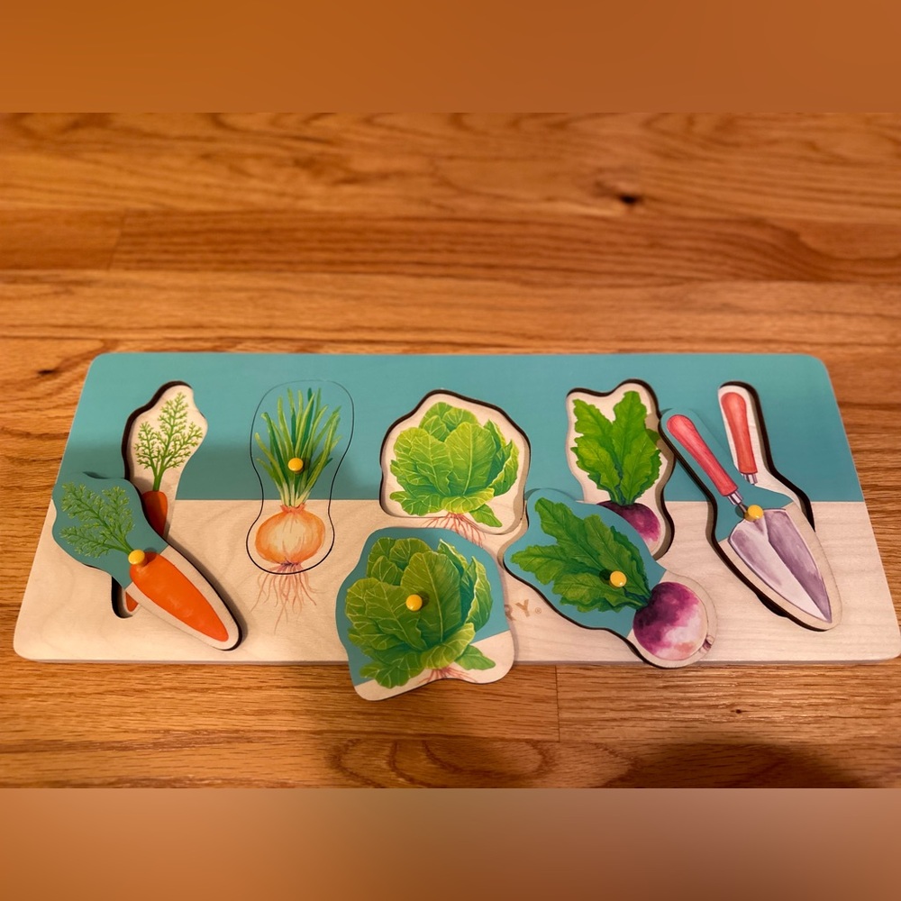 LOVEVERY Community Garden Vegetable Puzzle. 12-18 Months. Great Toy For Enrich